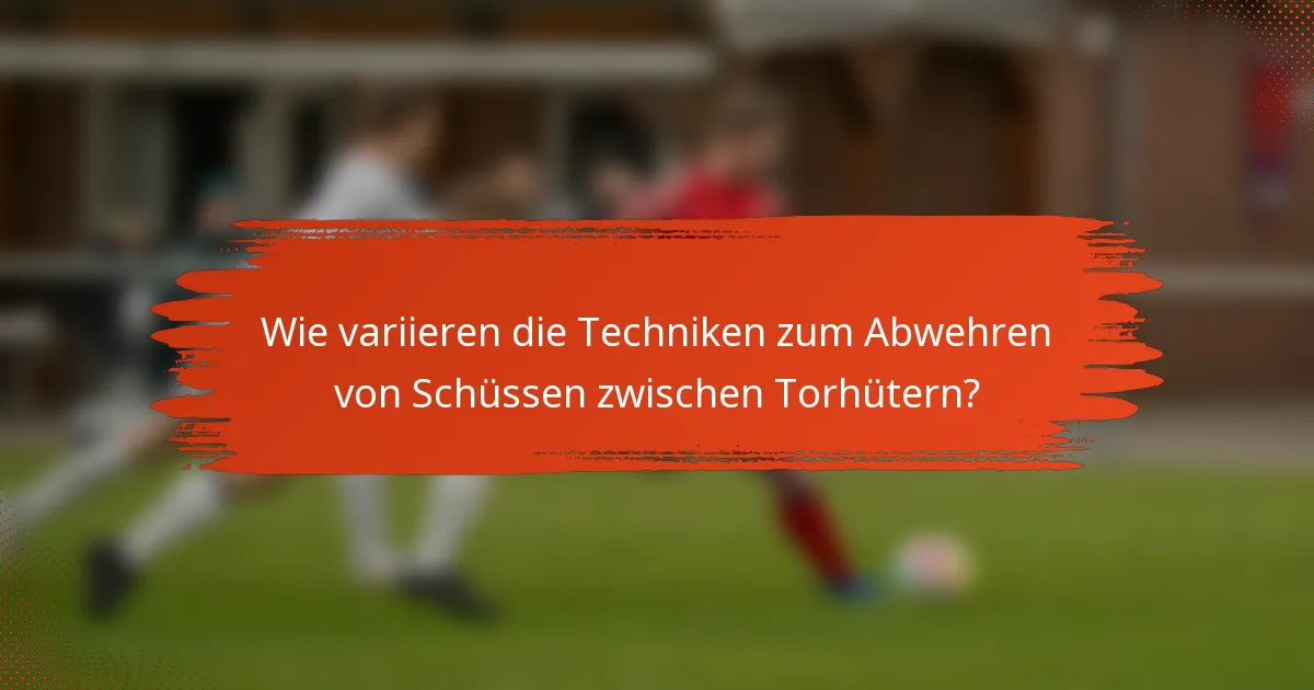 Wie variieren die Techniken zum Abwehren von Schüssen zwischen Torhütern?